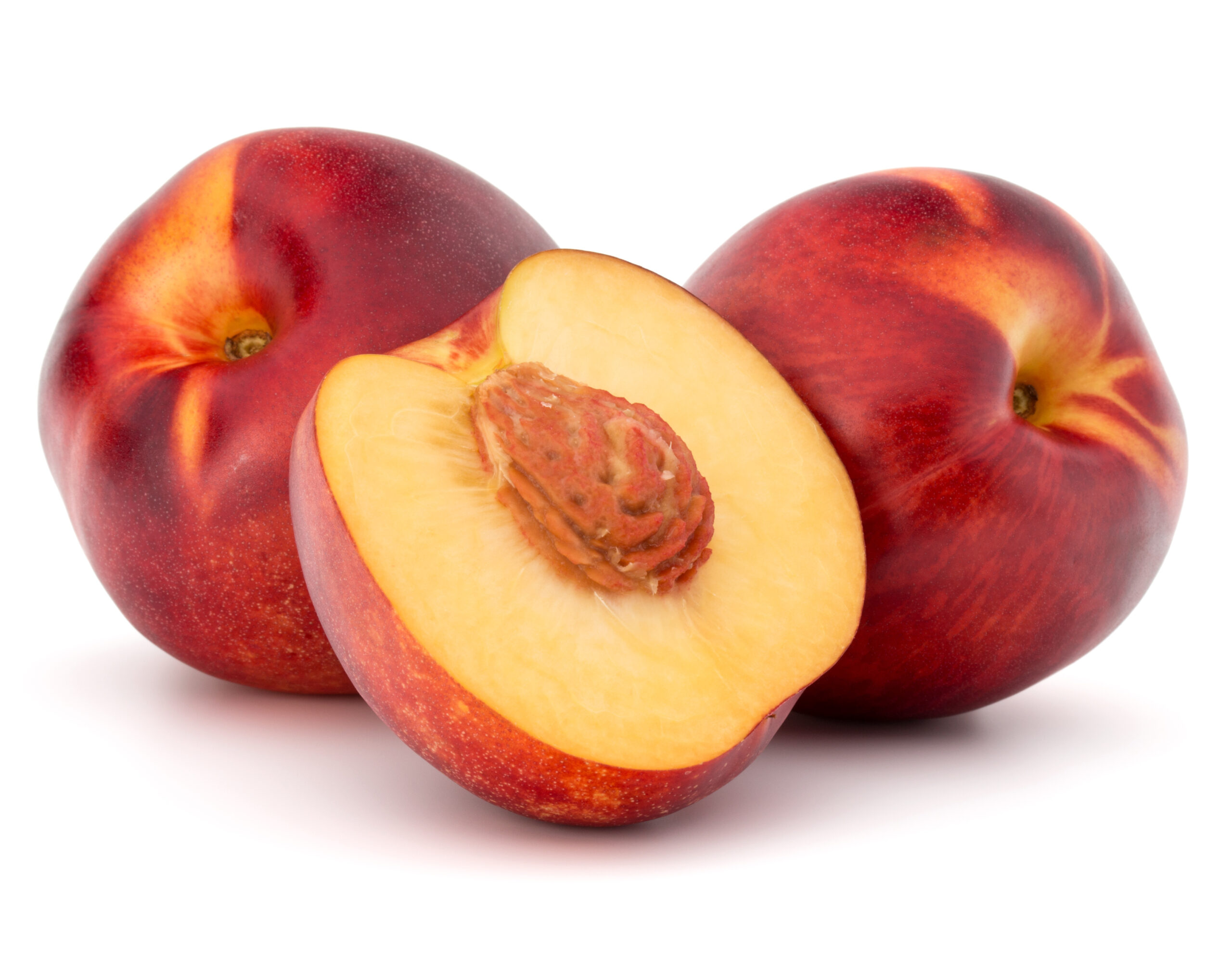 Nectarine fruit isolated on white background close up
