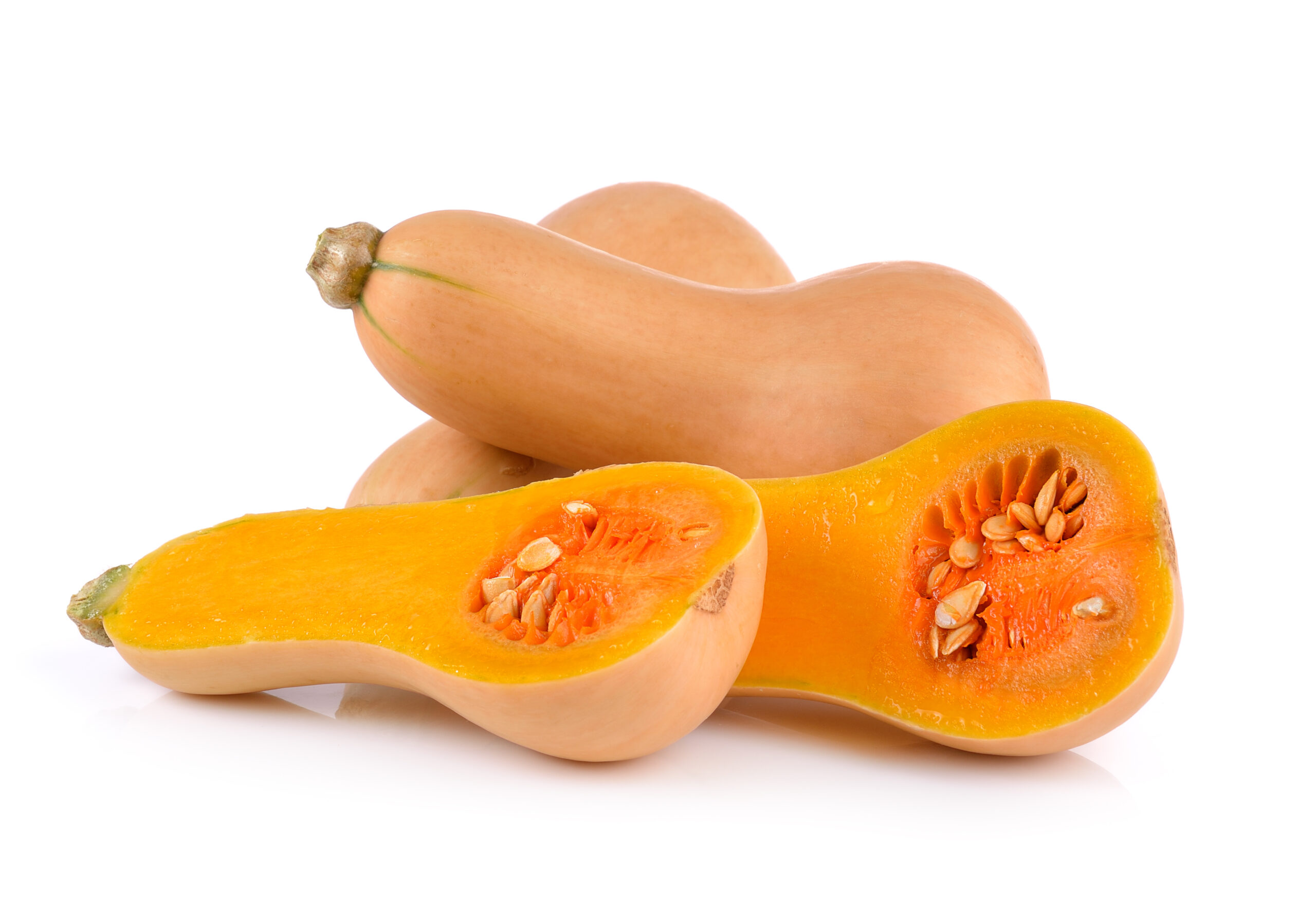 butternut squash on white background