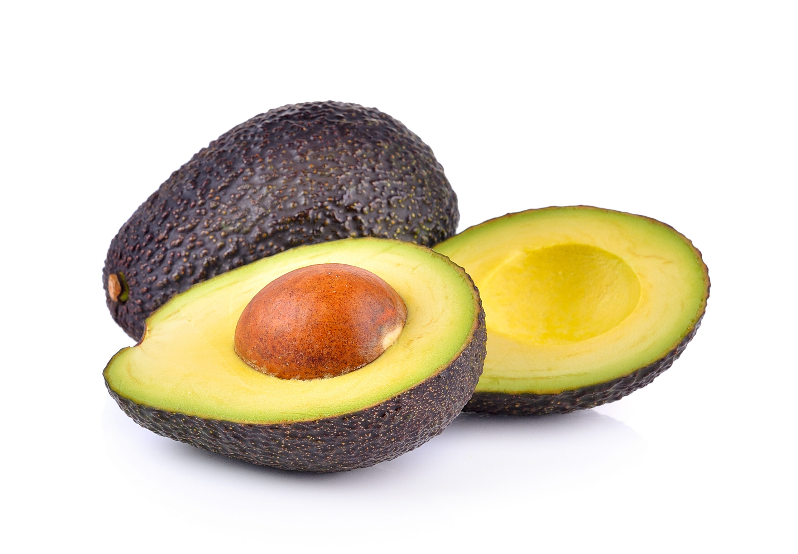 avocado on white background